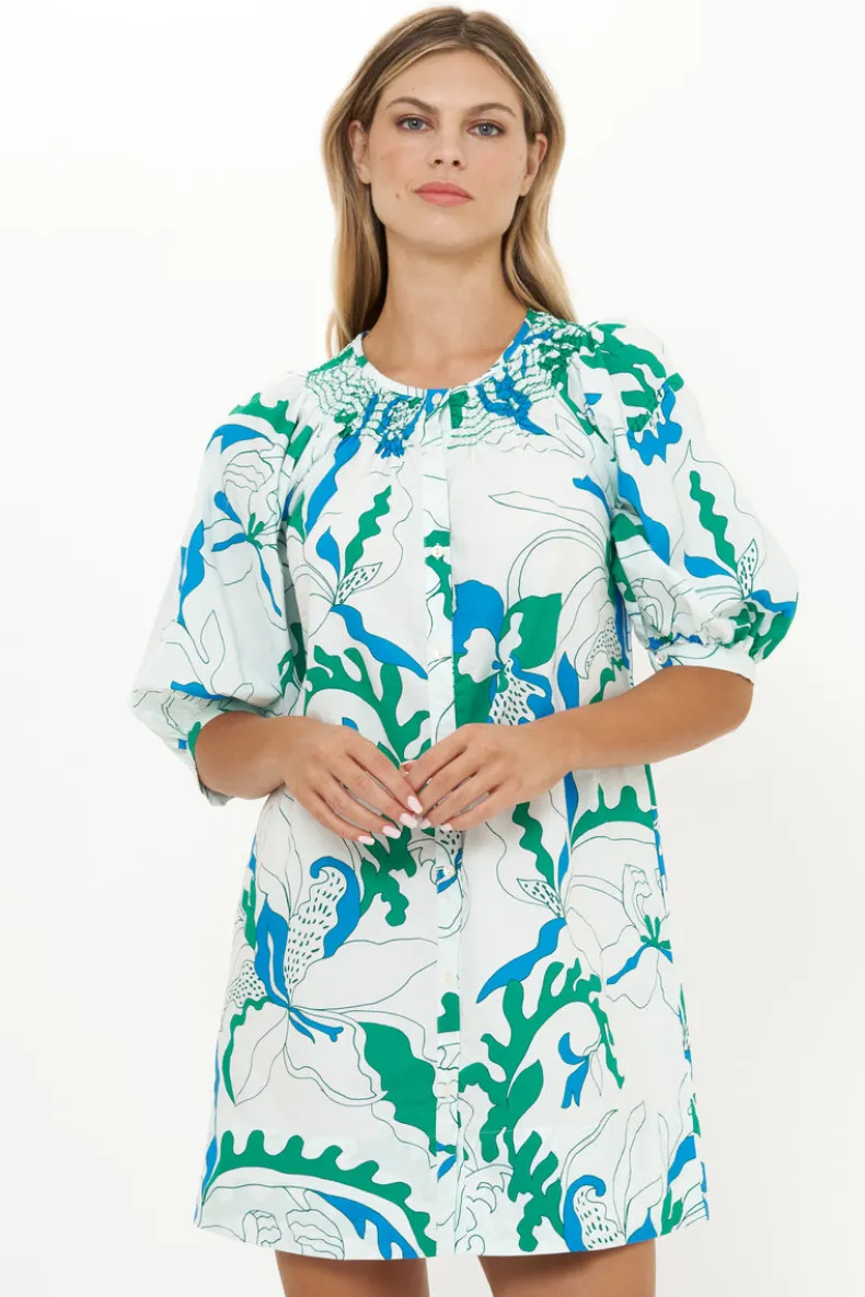 Embroidered Button Mini- Orchid Green