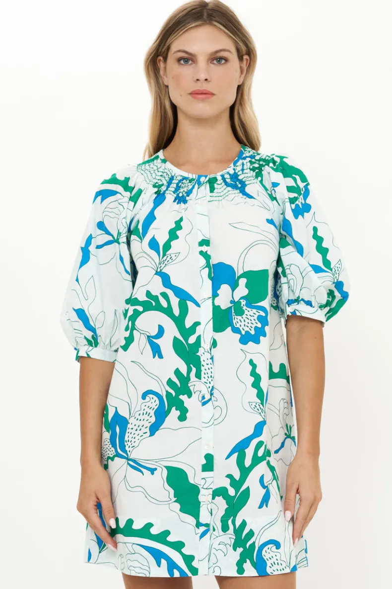 Embroidered Button Mini- Orchid Green