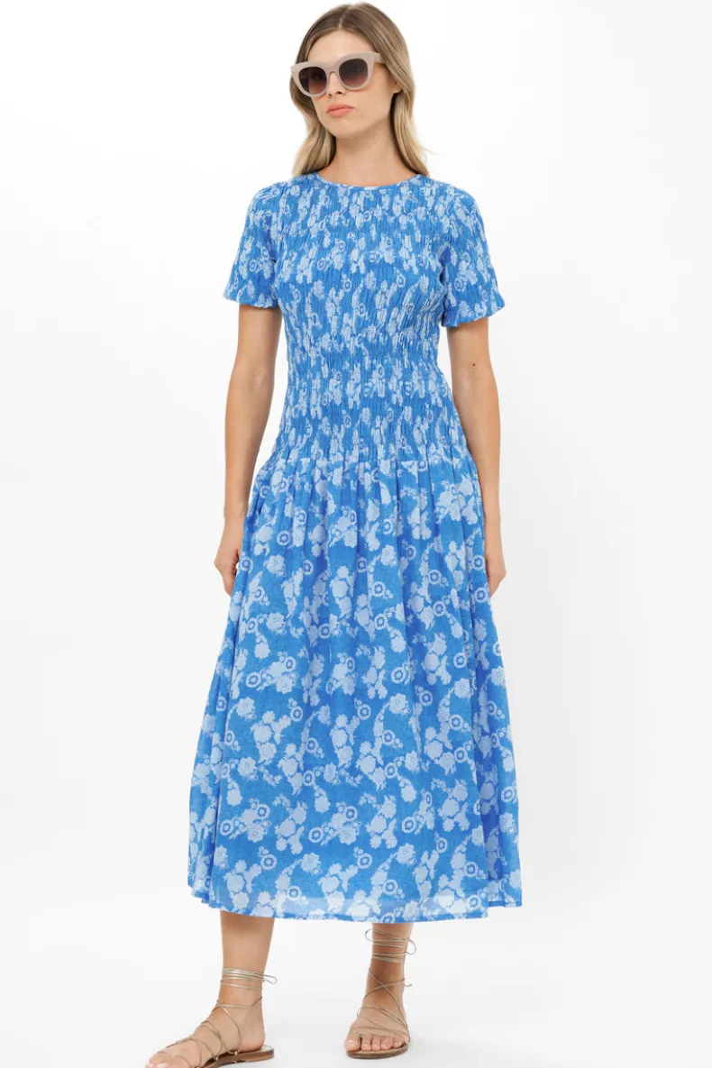 Smocked Drop Waist Maxi- Pretoria Navy