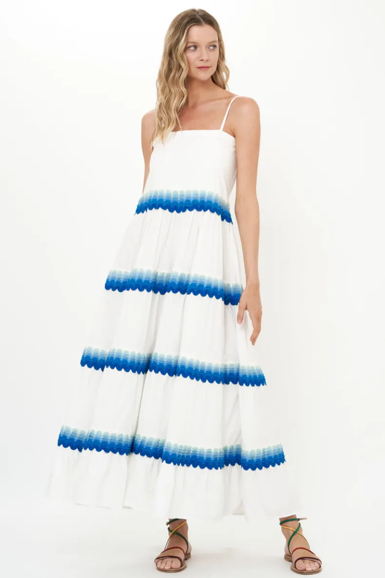 Smocked Back Maxi- Pacifica Blue