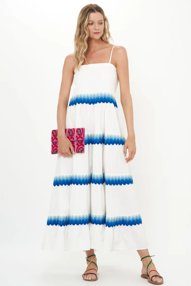 Smocked Back Maxi- Pacifica Blue
