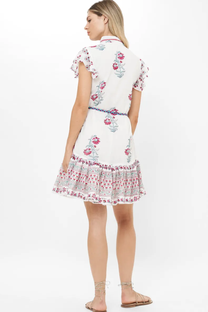 Flirty High Neck Button Mini- Napa Red