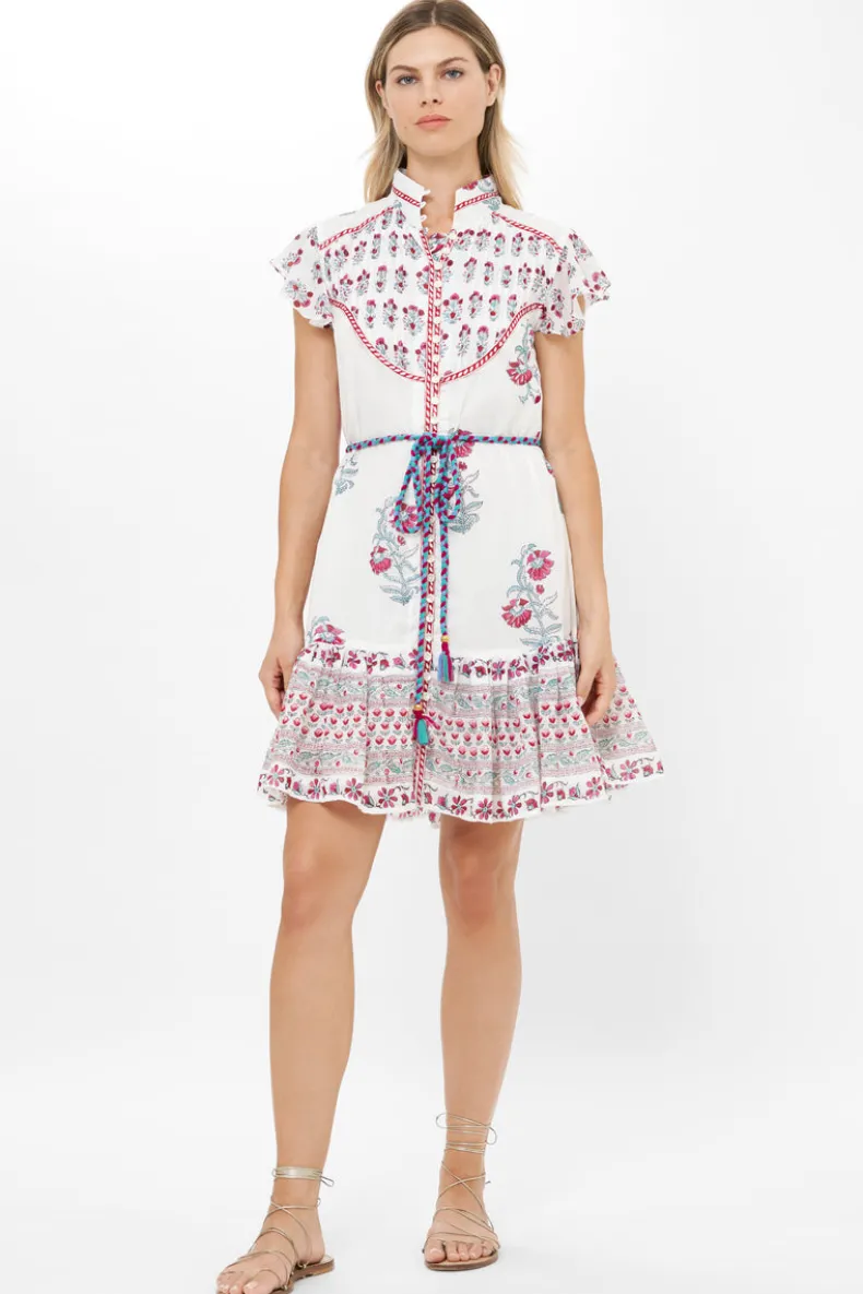 Flirty High Neck Button Mini- Napa Red