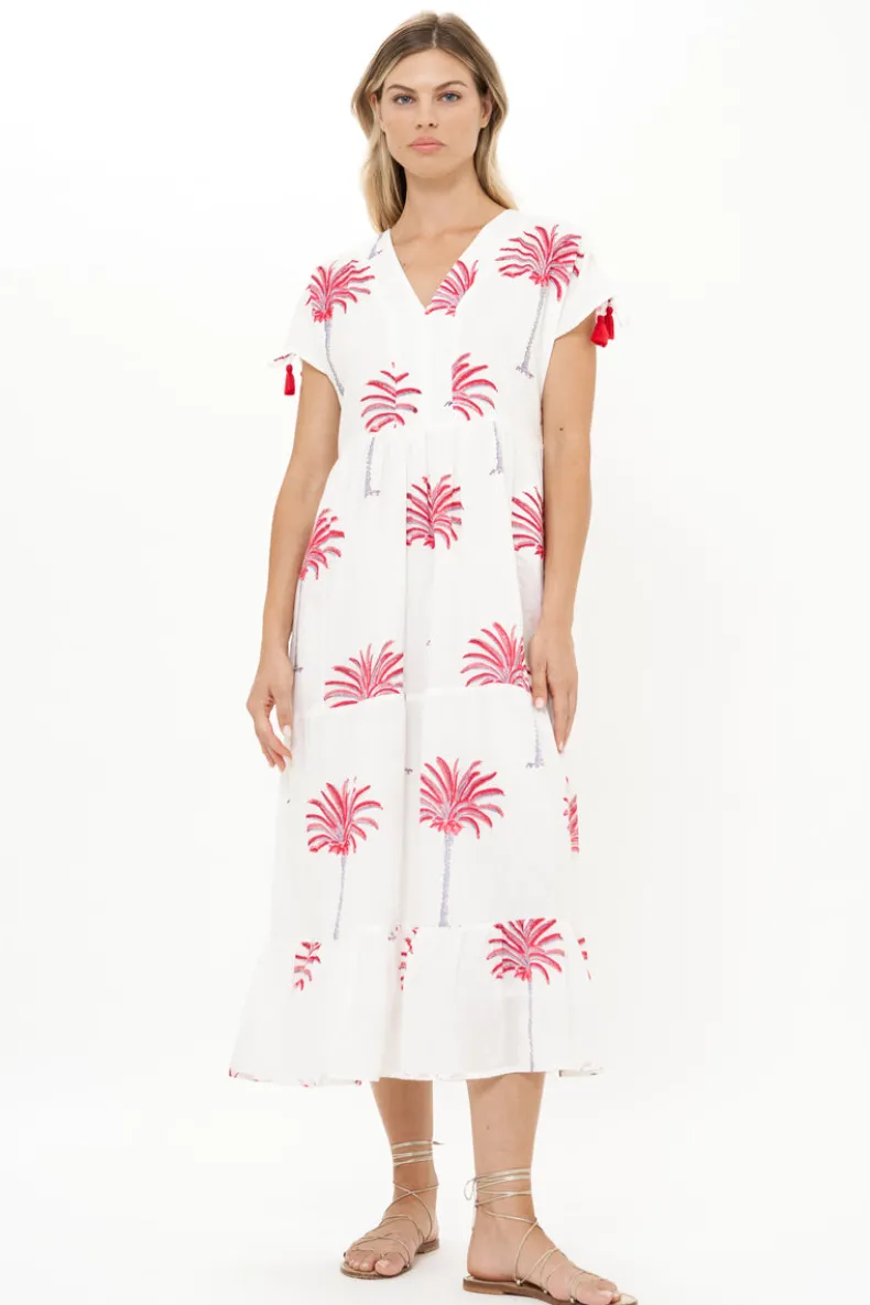Kaftan Midi- Canary Coral