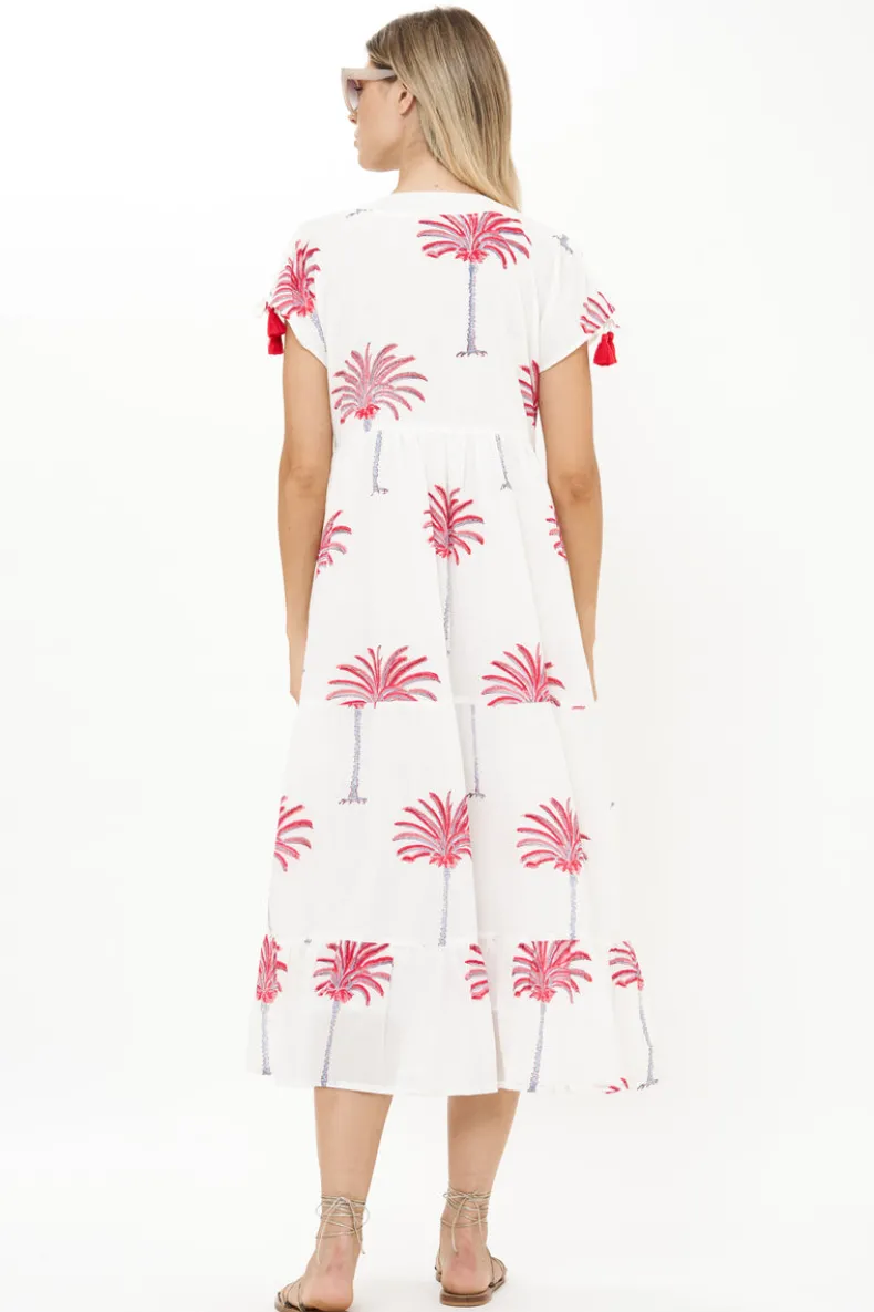 Kaftan Midi- Canary Coral