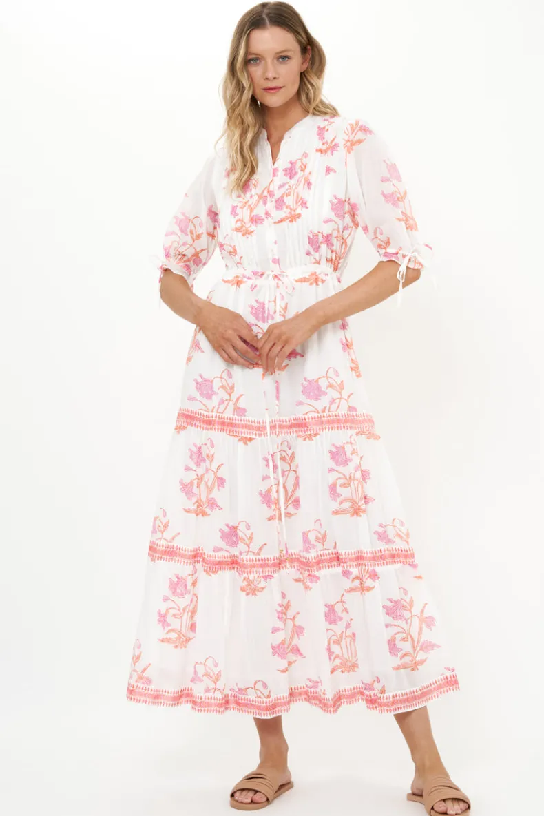 Cinched Pintuck Maxi- Ostuni Coral