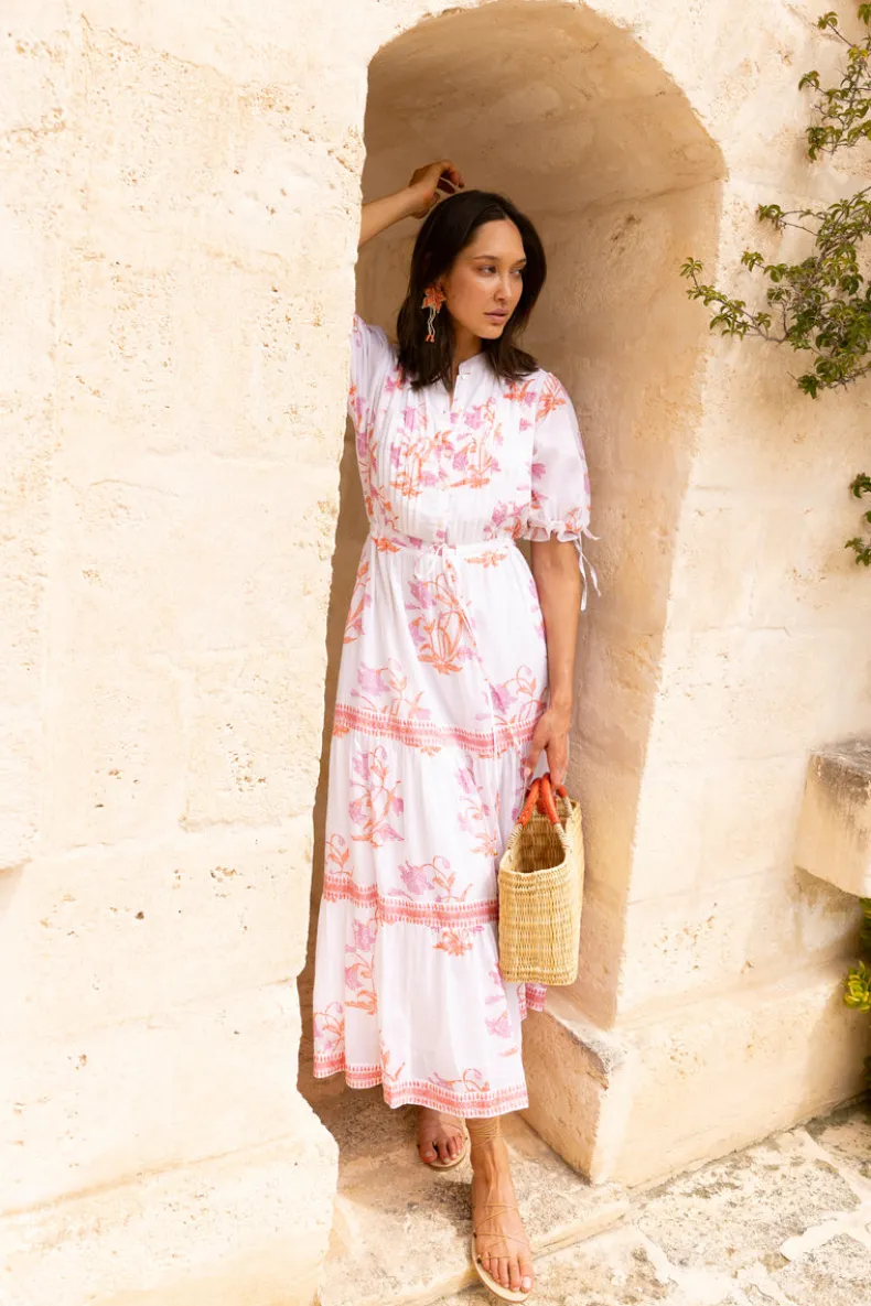 Cinched Pintuck Maxi- Ostuni Coral