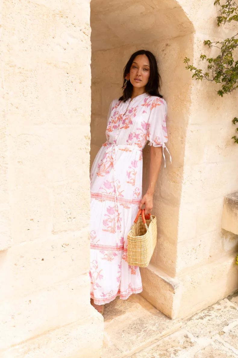 Cinched Pintuck Maxi- Ostuni Coral