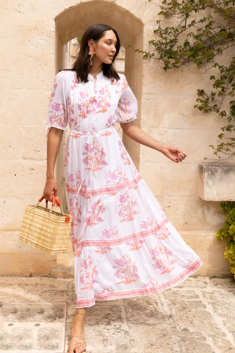 Cinched Pintuck Maxi- Ostuni Coral