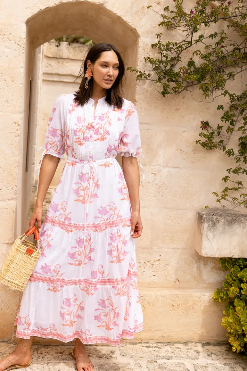 Cinched Pintuck Maxi- Ostuni Coral
