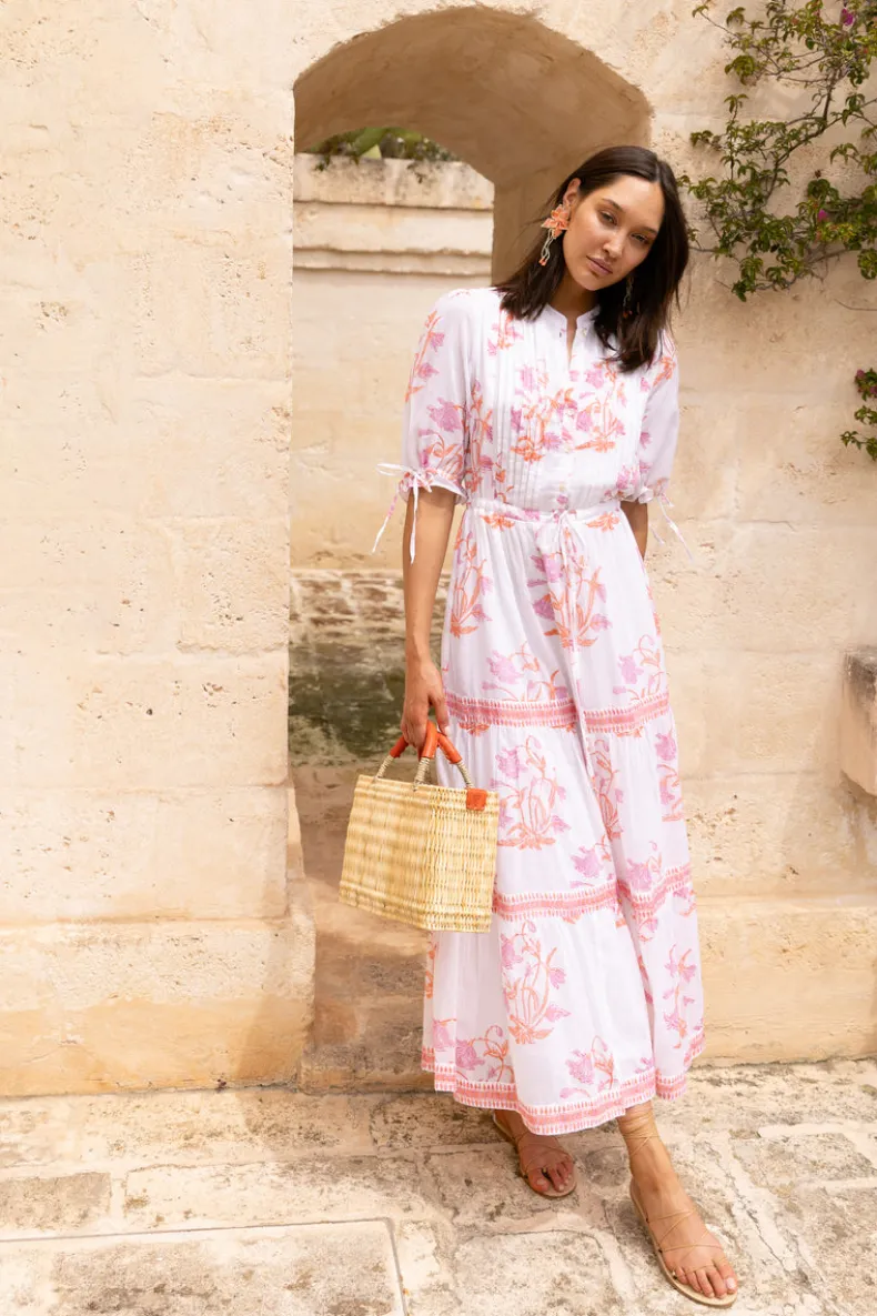 Cinched Pintuck Maxi- Ostuni Coral