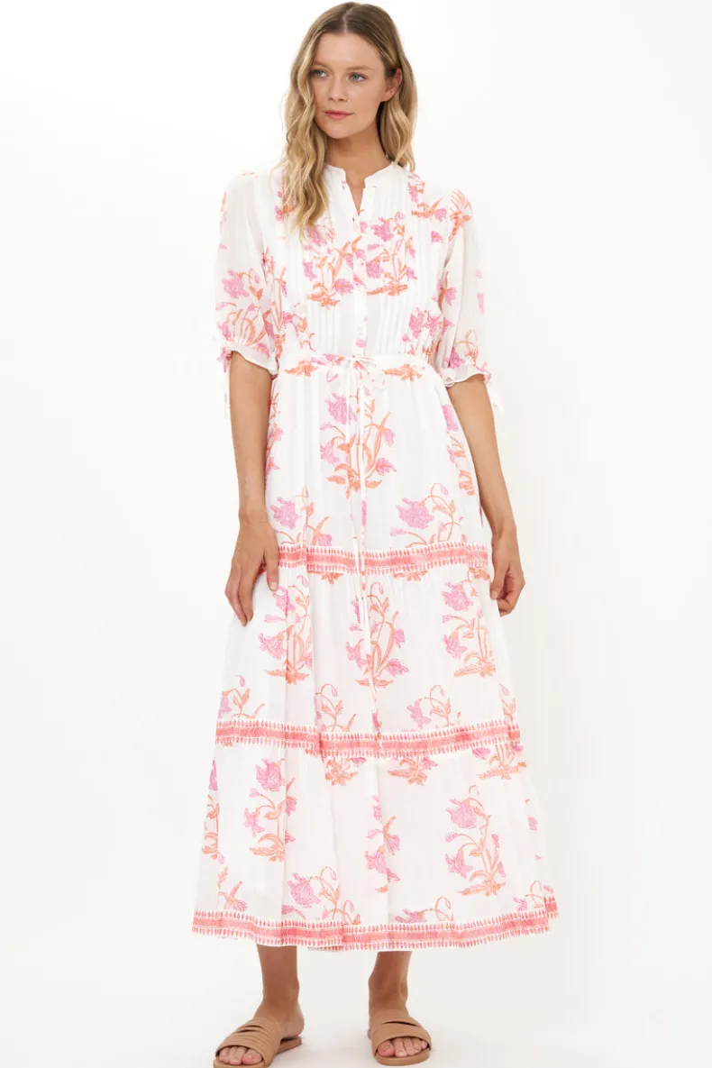 Cinched Pintuck Maxi- Ostuni Coral
