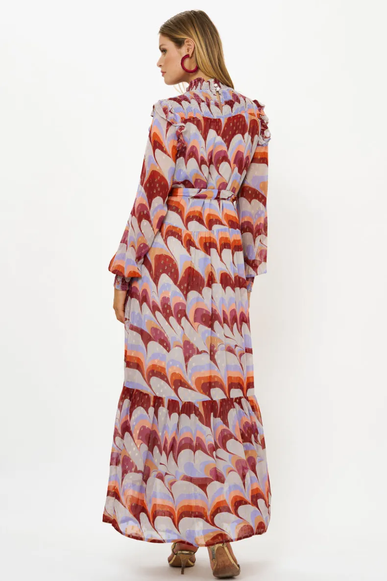 Smocked Neck Maxi- Venice Cognac