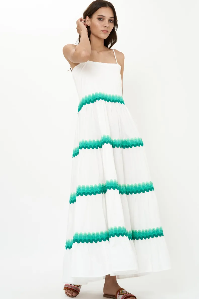 Smocked Back Maxi- Pacifica Aqua