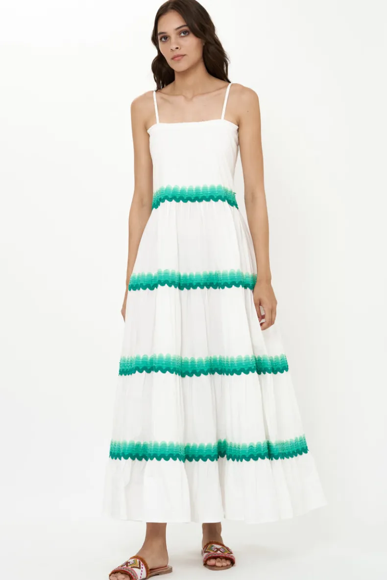 Smocked Back Maxi- Pacifica Aqua