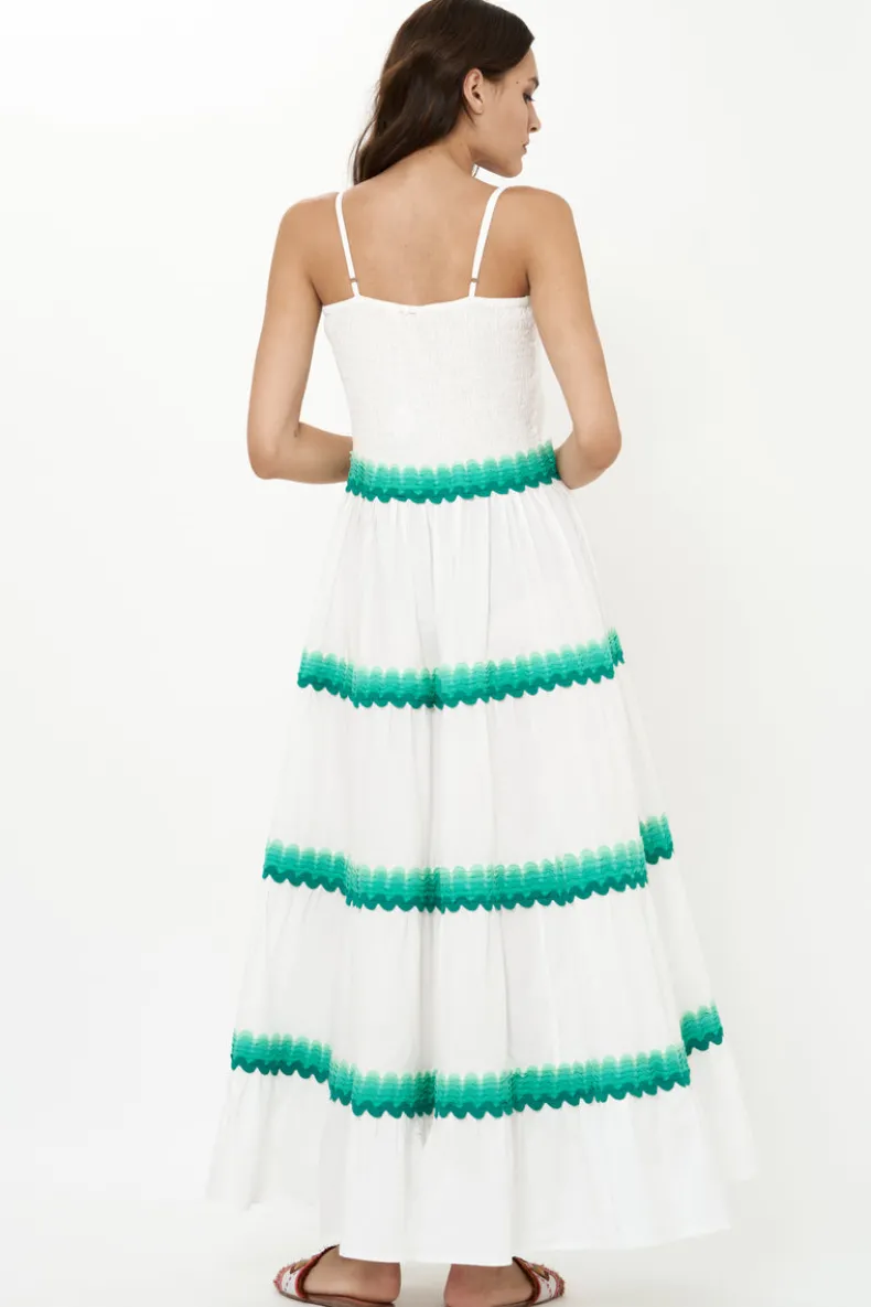 Smocked Back Maxi- Pacifica Aqua