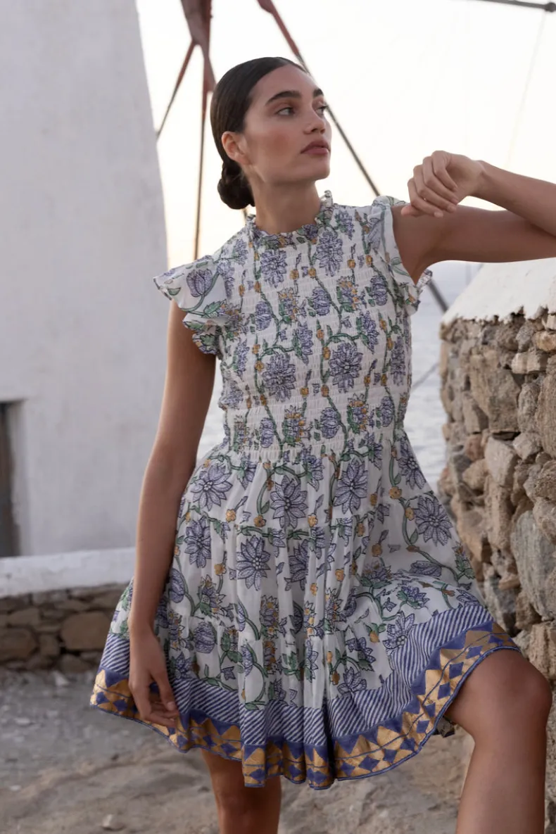 Smocked Flirty Short- Presidio Blue