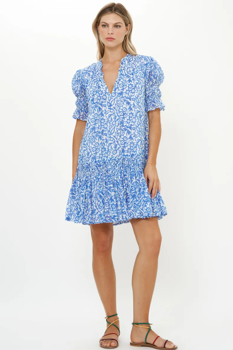Smocked Drop Mini- Cypress Blue