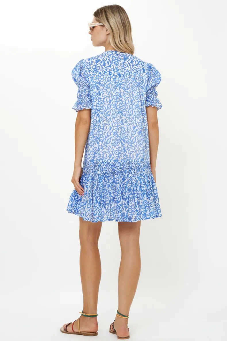 Smocked Drop Mini- Cypress Blue