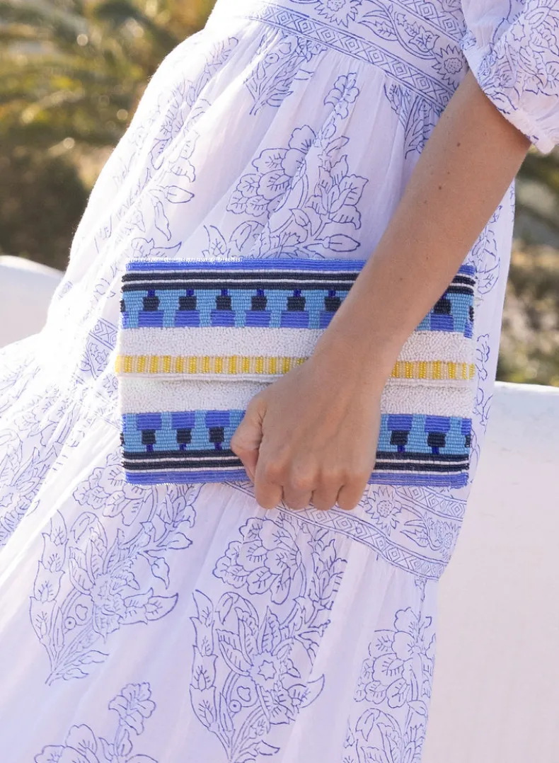 Beaded Envelope- Mezcal Blue