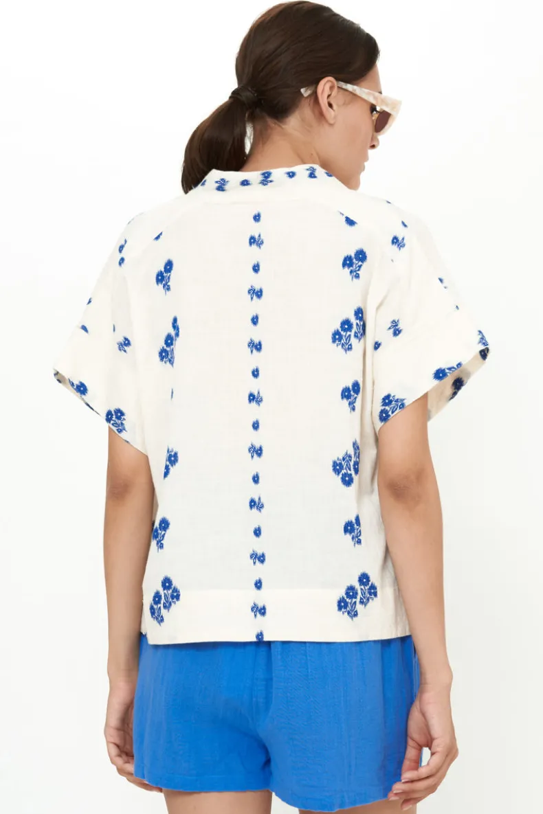 V-Neck Top- Wicklow Blue