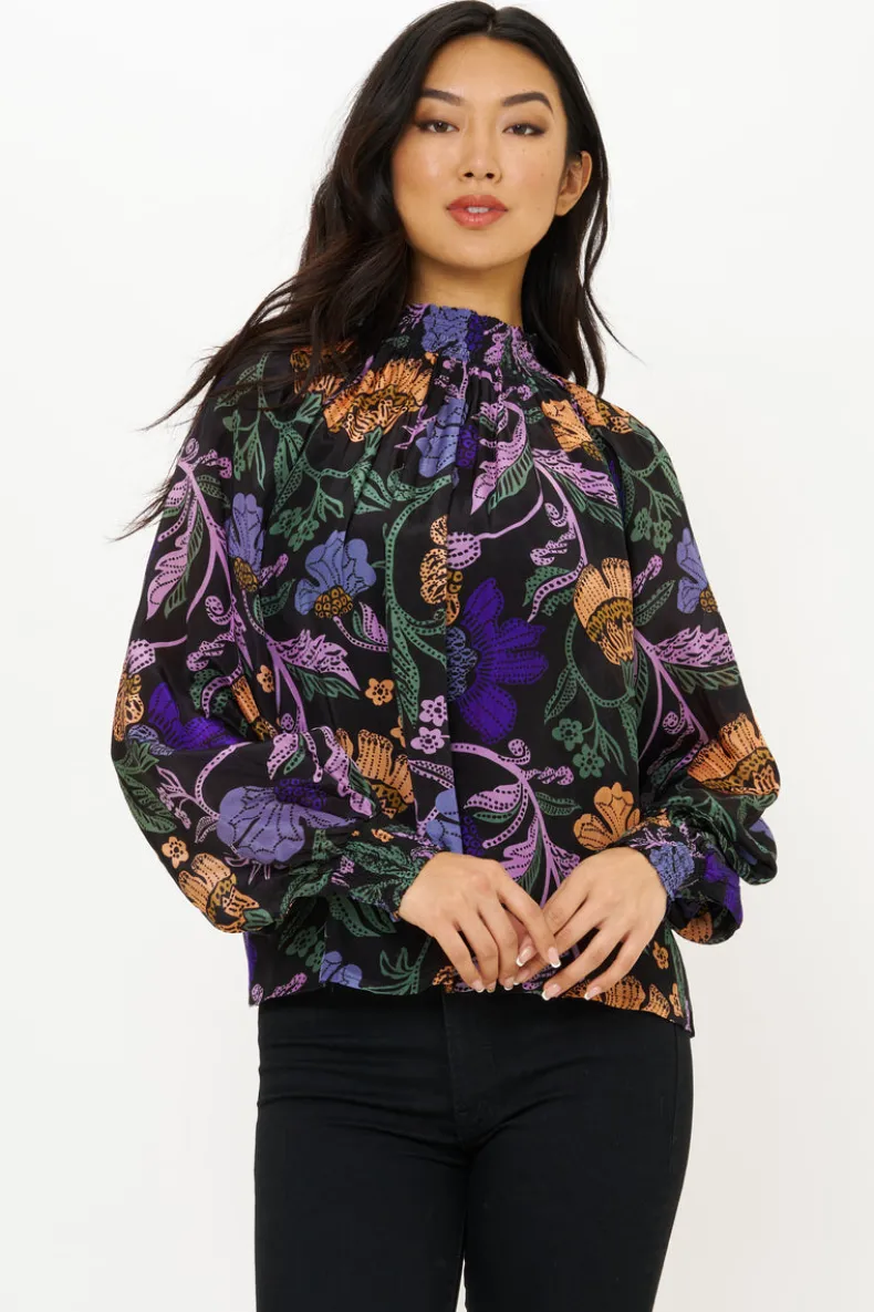 High Neck Blouse- Turin Peri