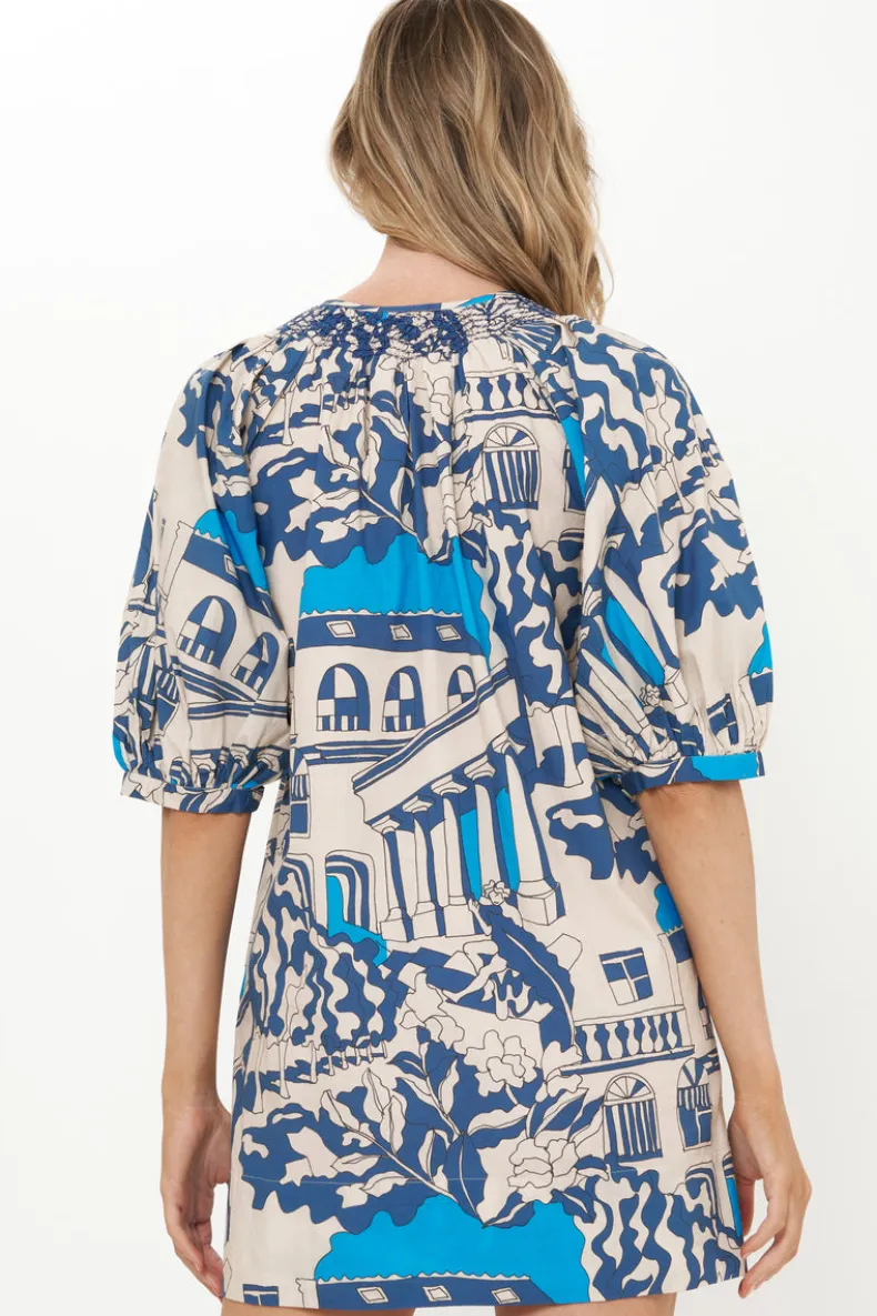 Embroidered Button Mini- Roma Blue
