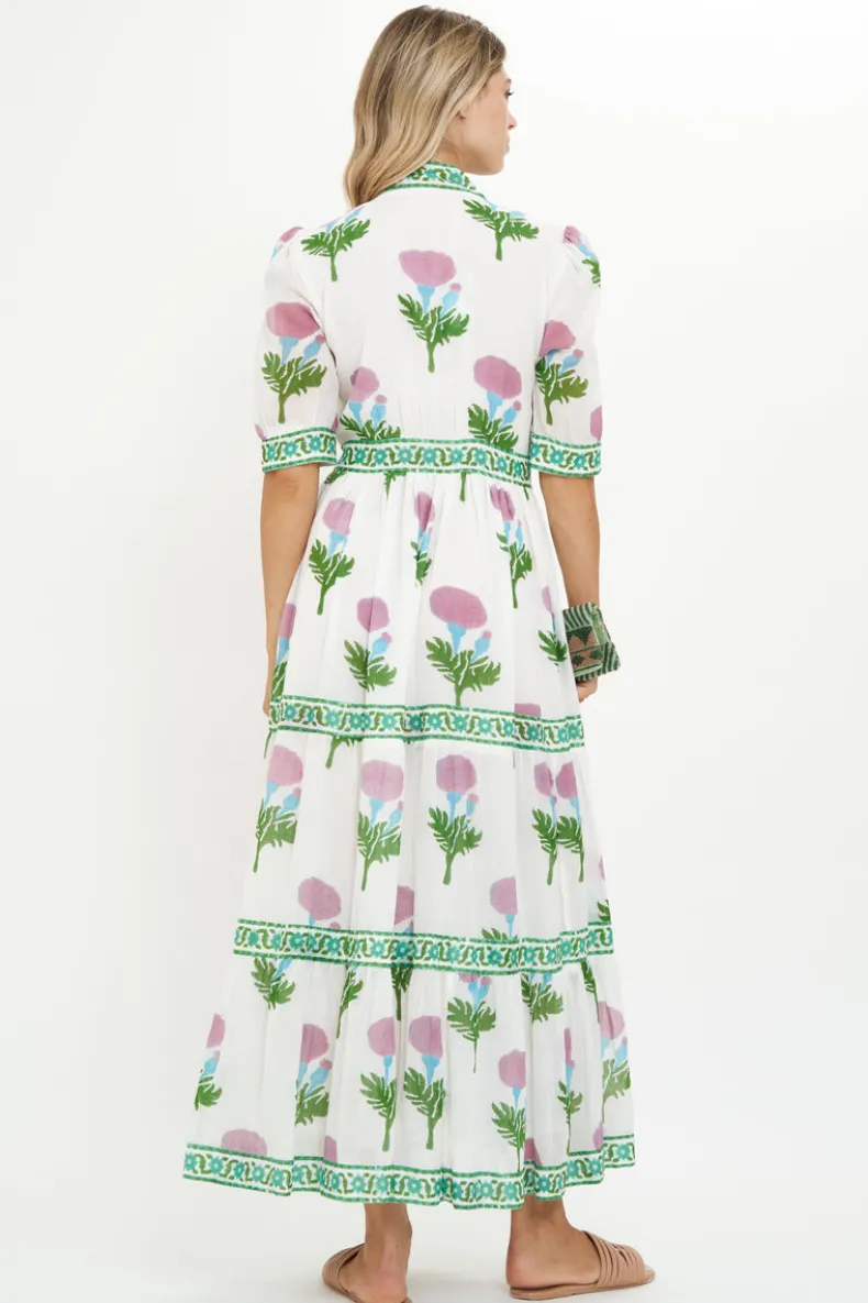 V-Neck Cuffed Maxi- Bloom Lilac