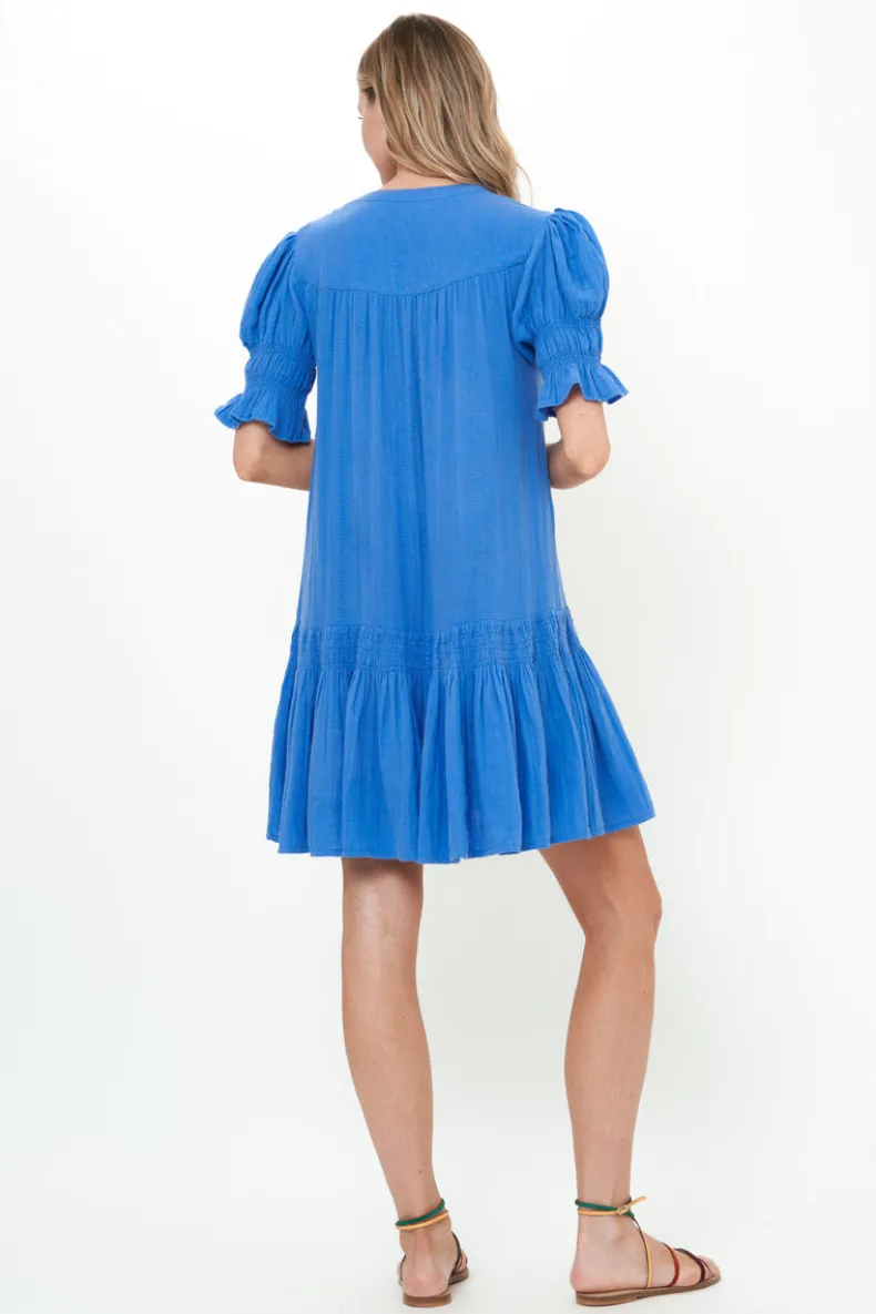 Smocked Drop Mini- Bermuda Blue