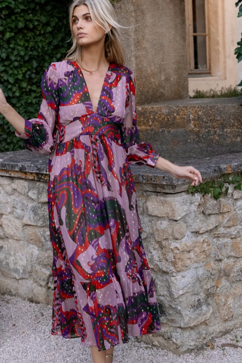 Tie Back Maxi- Arabia Crimson