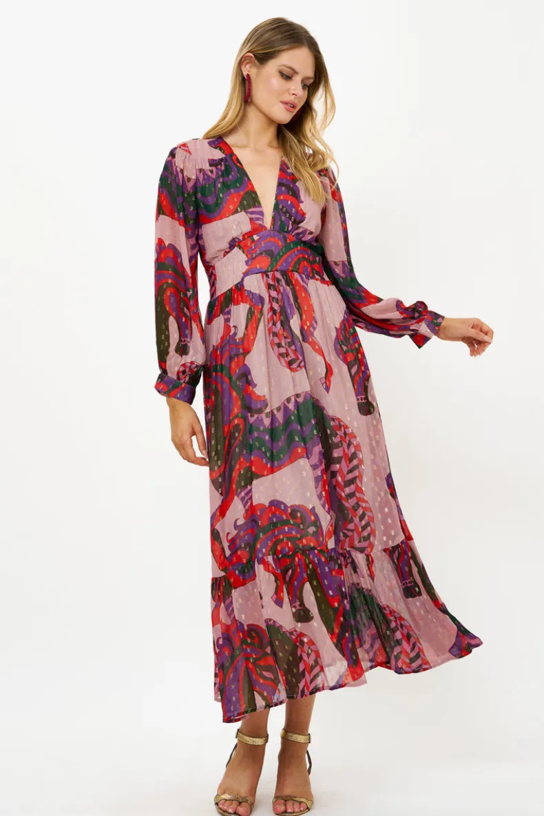Tie Back Maxi- Arabia Crimson