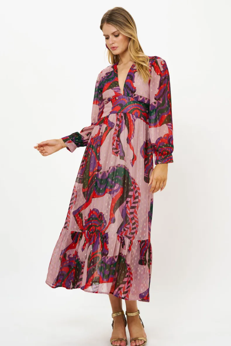 Tie Back Maxi- Arabia Crimson