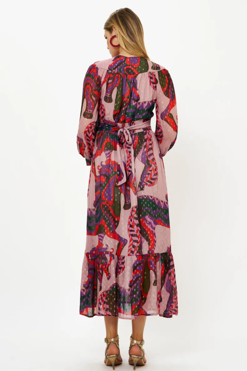 Tie Back Maxi- Arabia Crimson