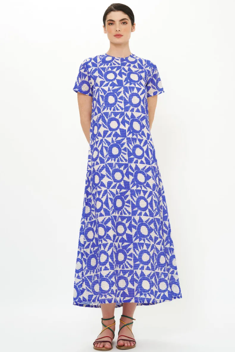 Short Sleeve Shift Maxi- Eclipse Blue