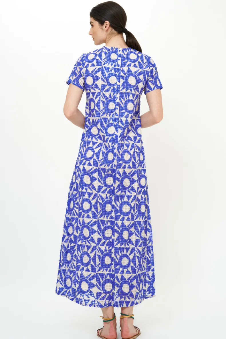 Short Sleeve Shift Maxi- Eclipse Blue