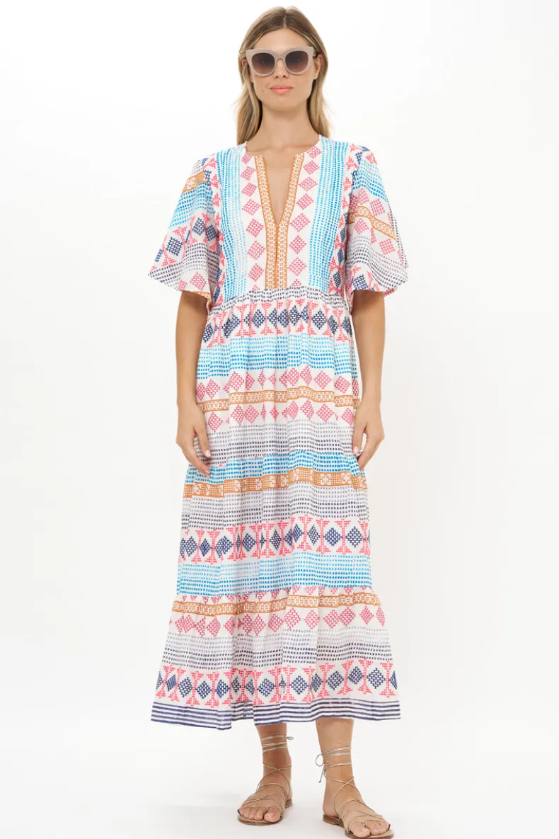 Flirty V-Neck Maxi- Casablanca Multi