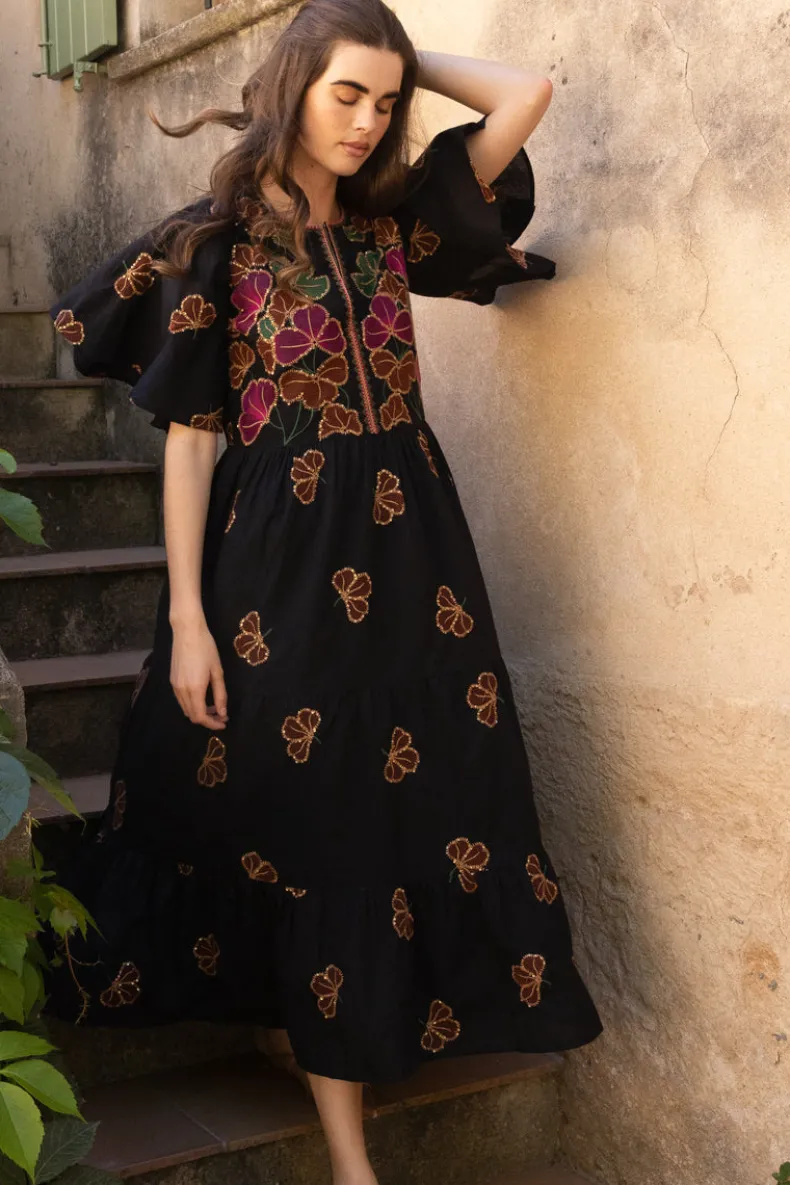 Flirty V-Neck Maxi- Almay Black