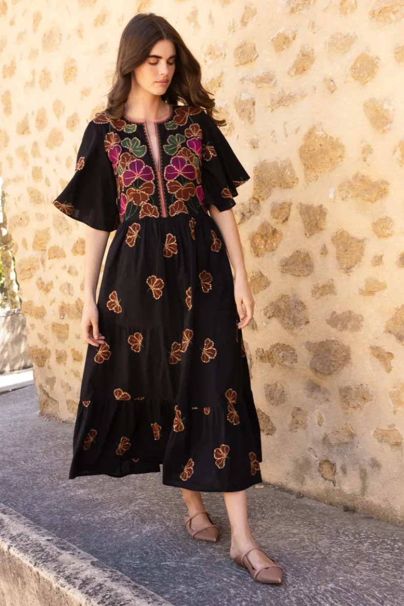 Flirty V-Neck Maxi- Almay Black