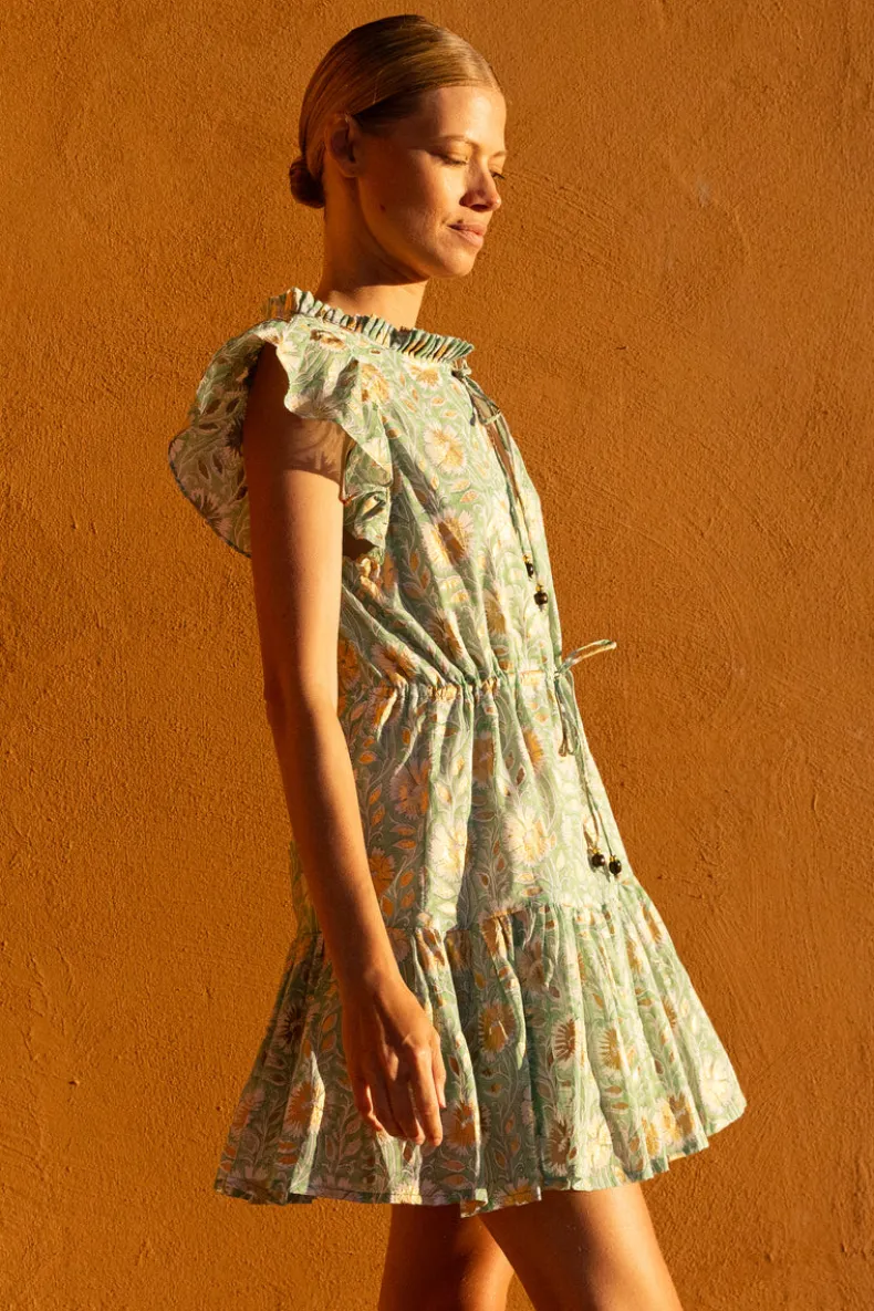 Cinched Flirty Short- Mughal Green