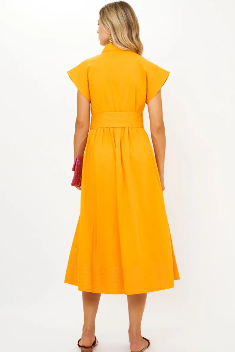 Belted Shirt Dress- Tuki Marigold