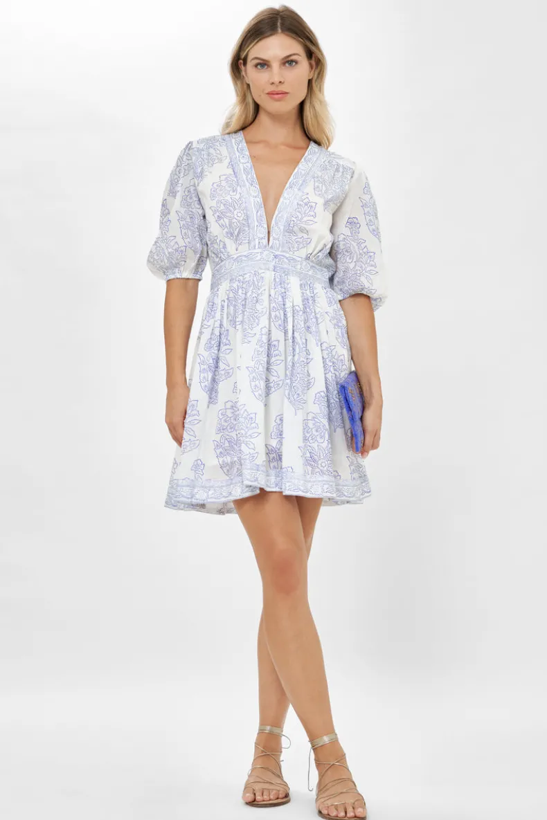 V-Neck Puff Mini- Amadora Blue