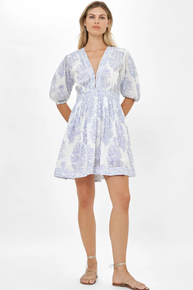 V-Neck Puff Mini- Amadora Blue
