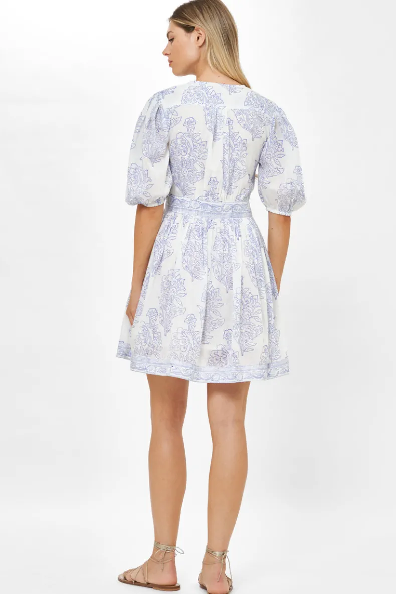 V-Neck Puff Mini- Amadora Blue