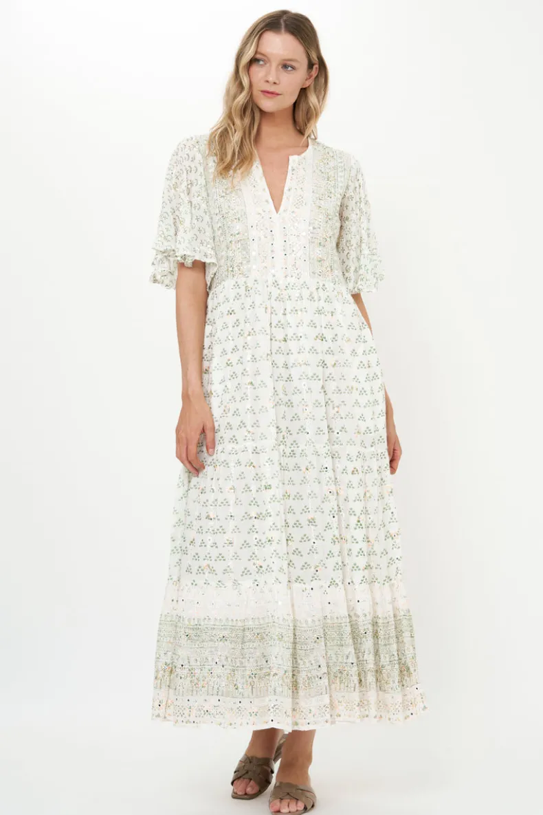 Flirty V-Neck Maxi- Juniper Olive