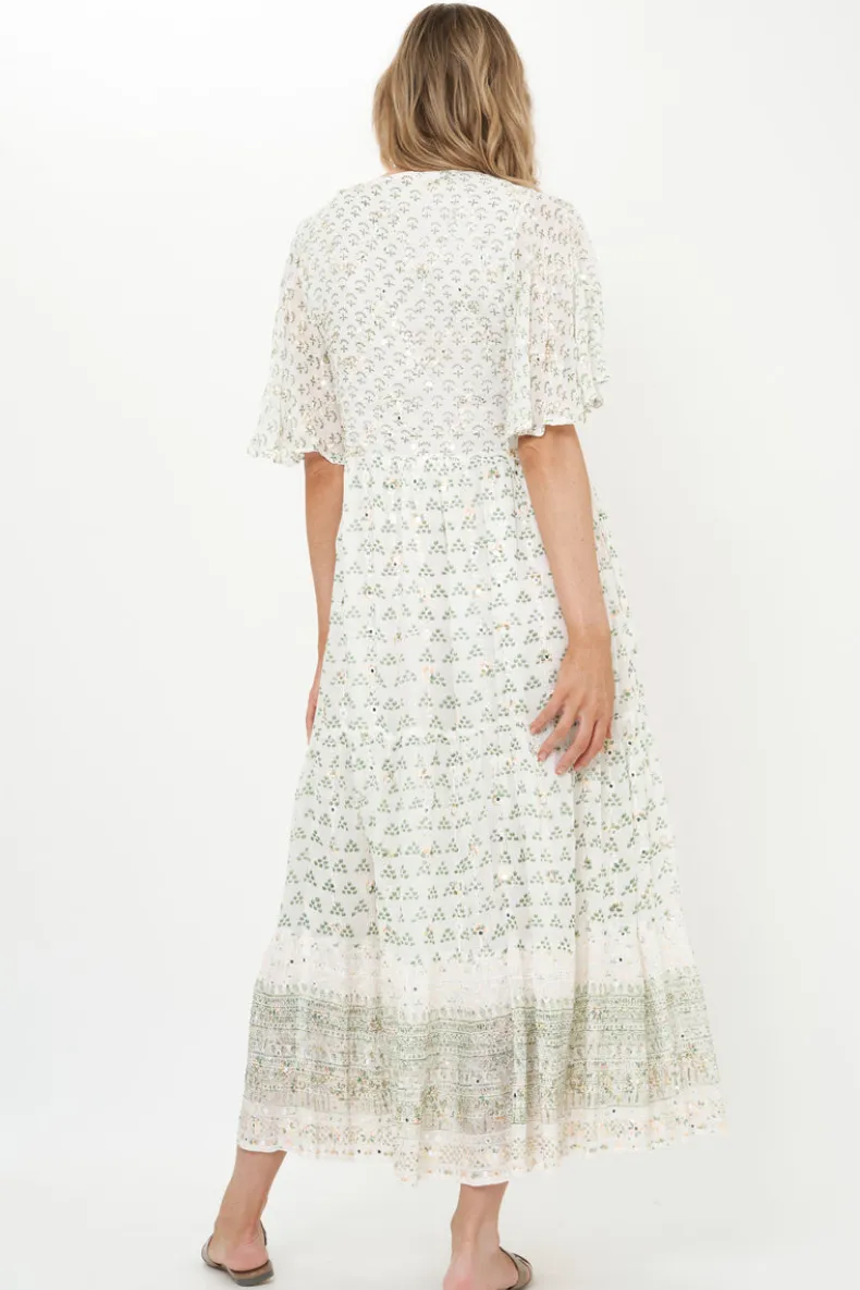 Flirty V-Neck Maxi- Juniper Olive