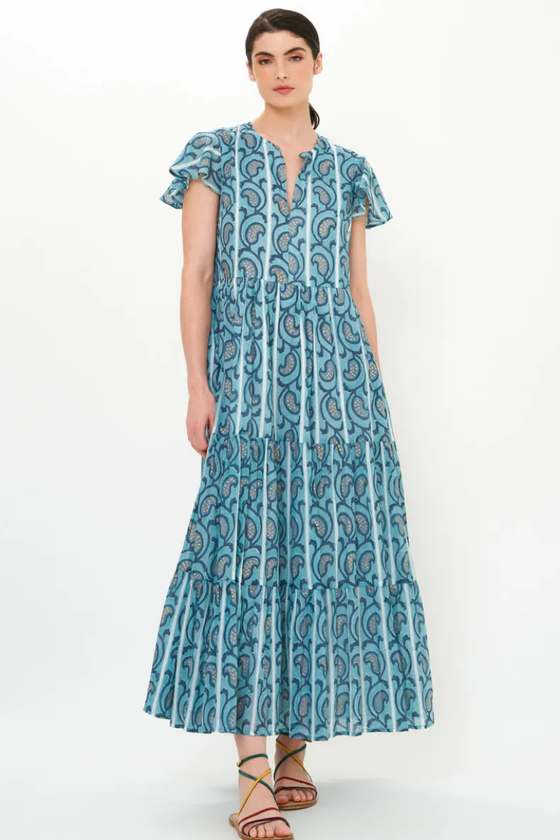 V-Neck Maxi- Goa Blue