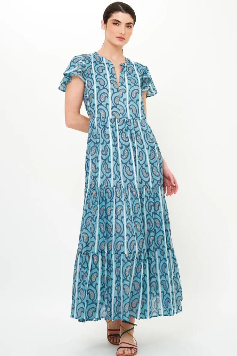 V-Neck Maxi- Goa Blue