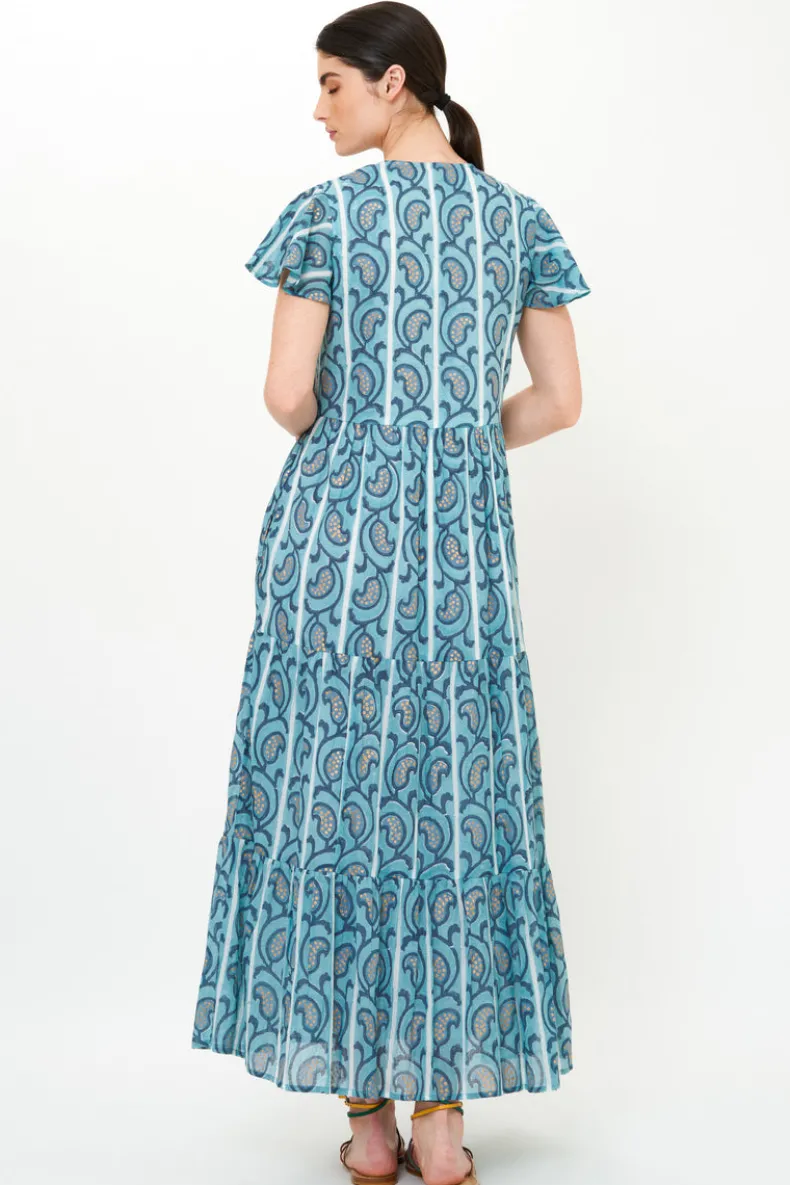 V-Neck Maxi- Goa Blue