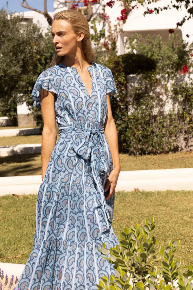 V-Neck Maxi- Goa Blue