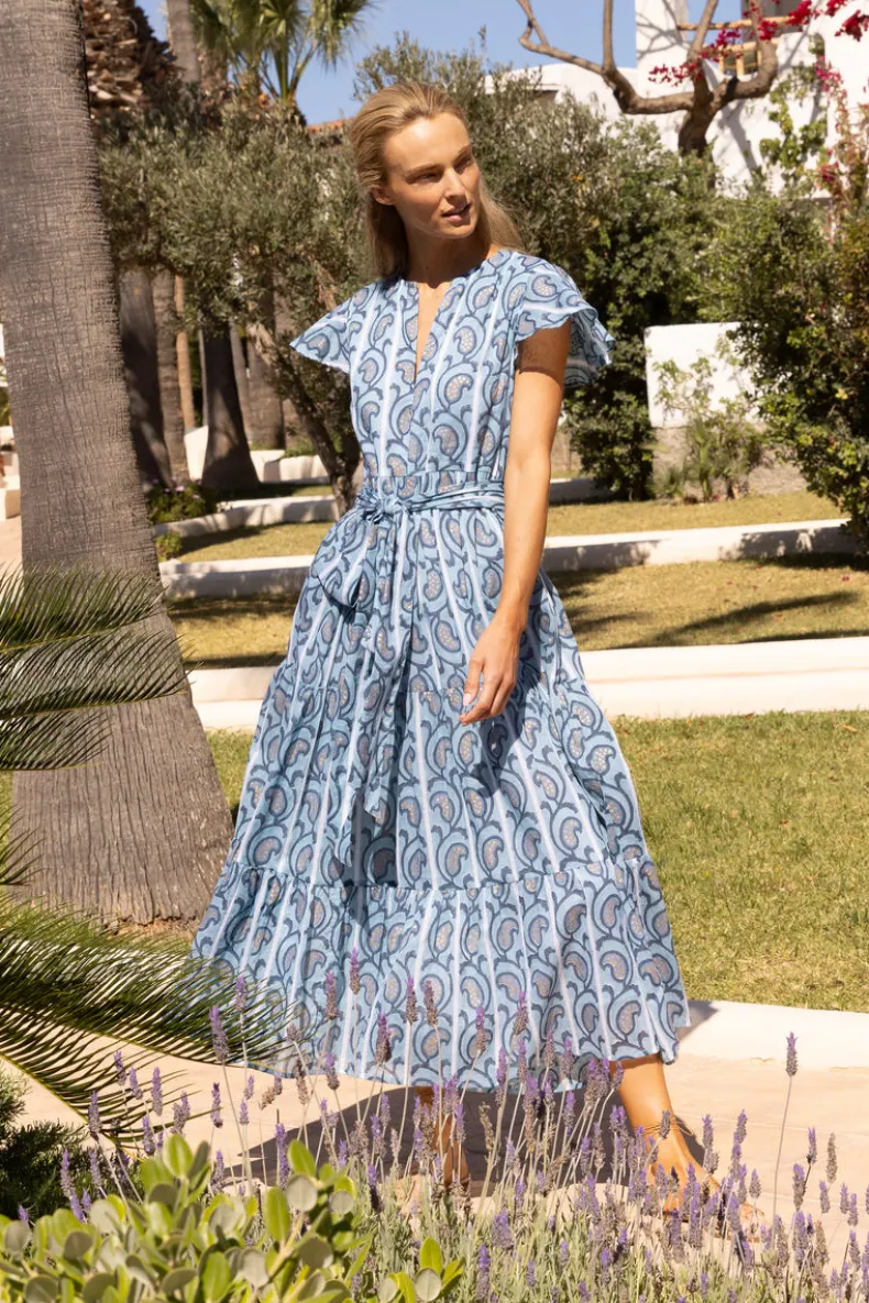 V-Neck Maxi- Goa Blue